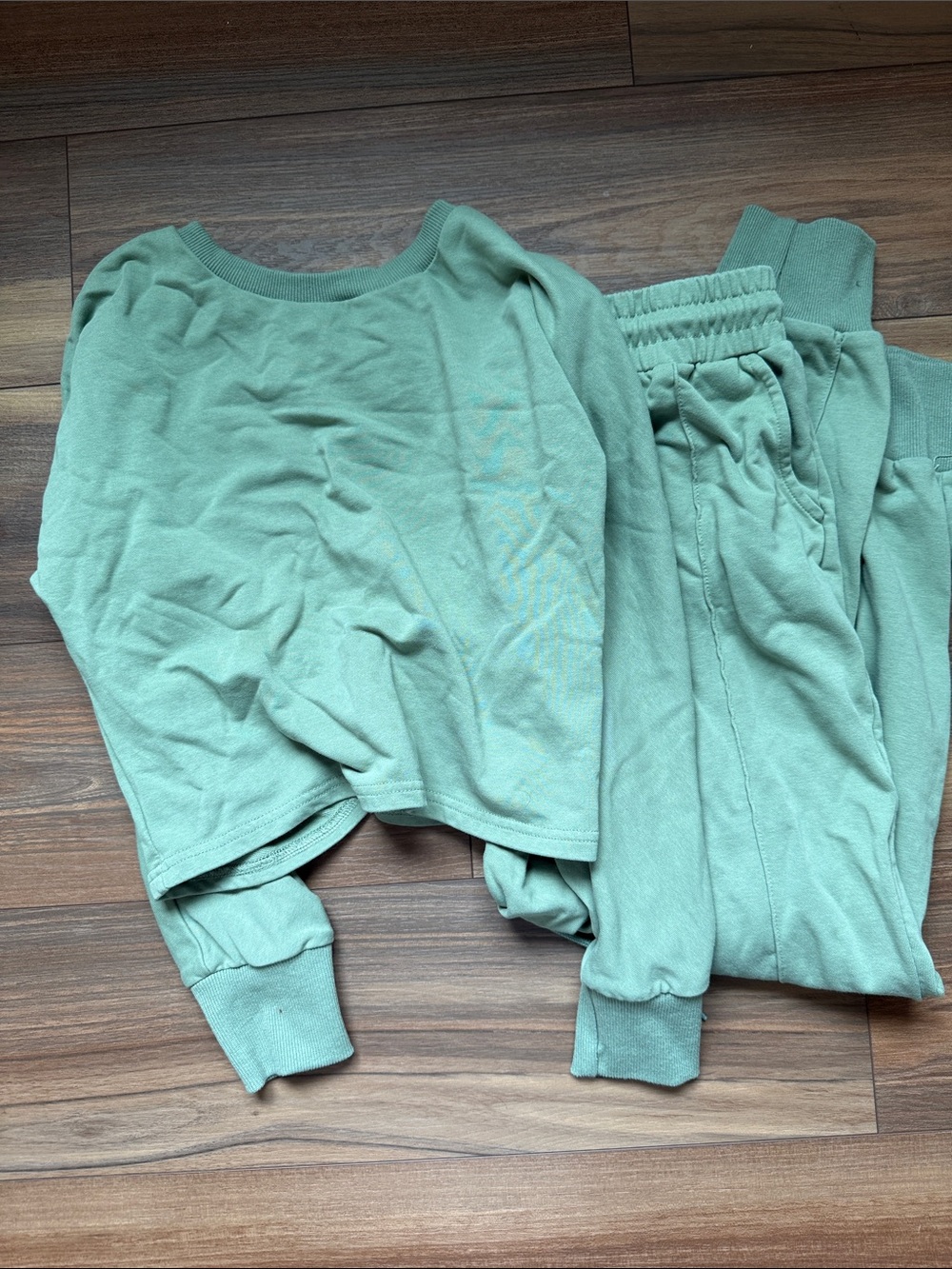 Womens Sage Green Cozy Sweatshirt and Jogger Set